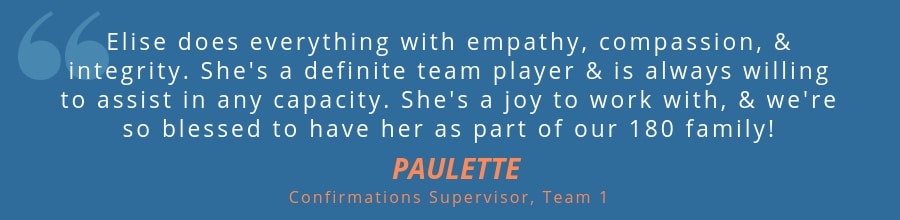 paulette quote about confirmations employee elise